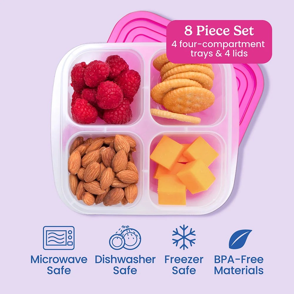 Bentgo Easyboxes 4-Compartment Snack Containers 8-Piece Set - Brights - Image 12