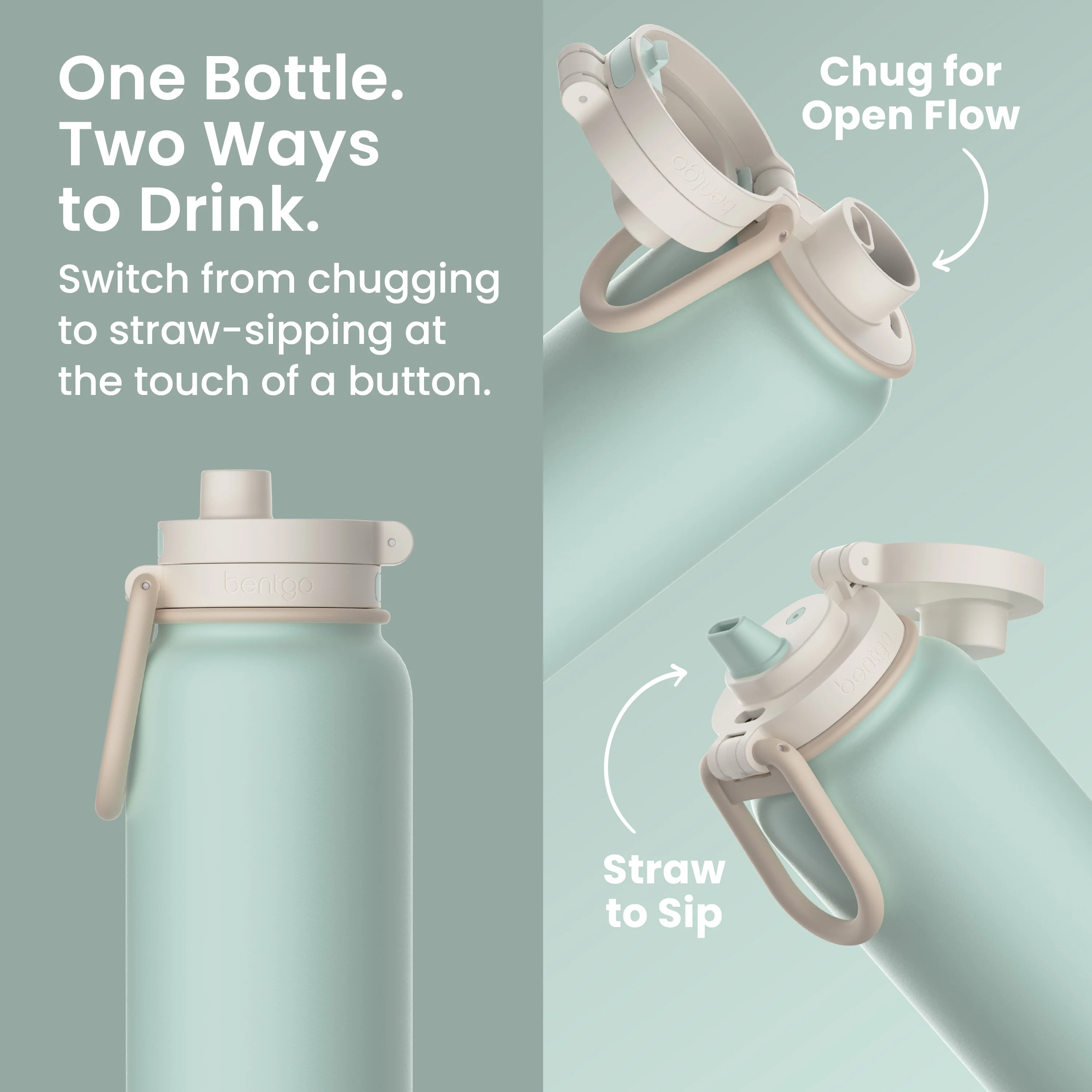Bentgo Flip 2-in-1 Water Bottle (24 fl oz) - Blushing - Image 66