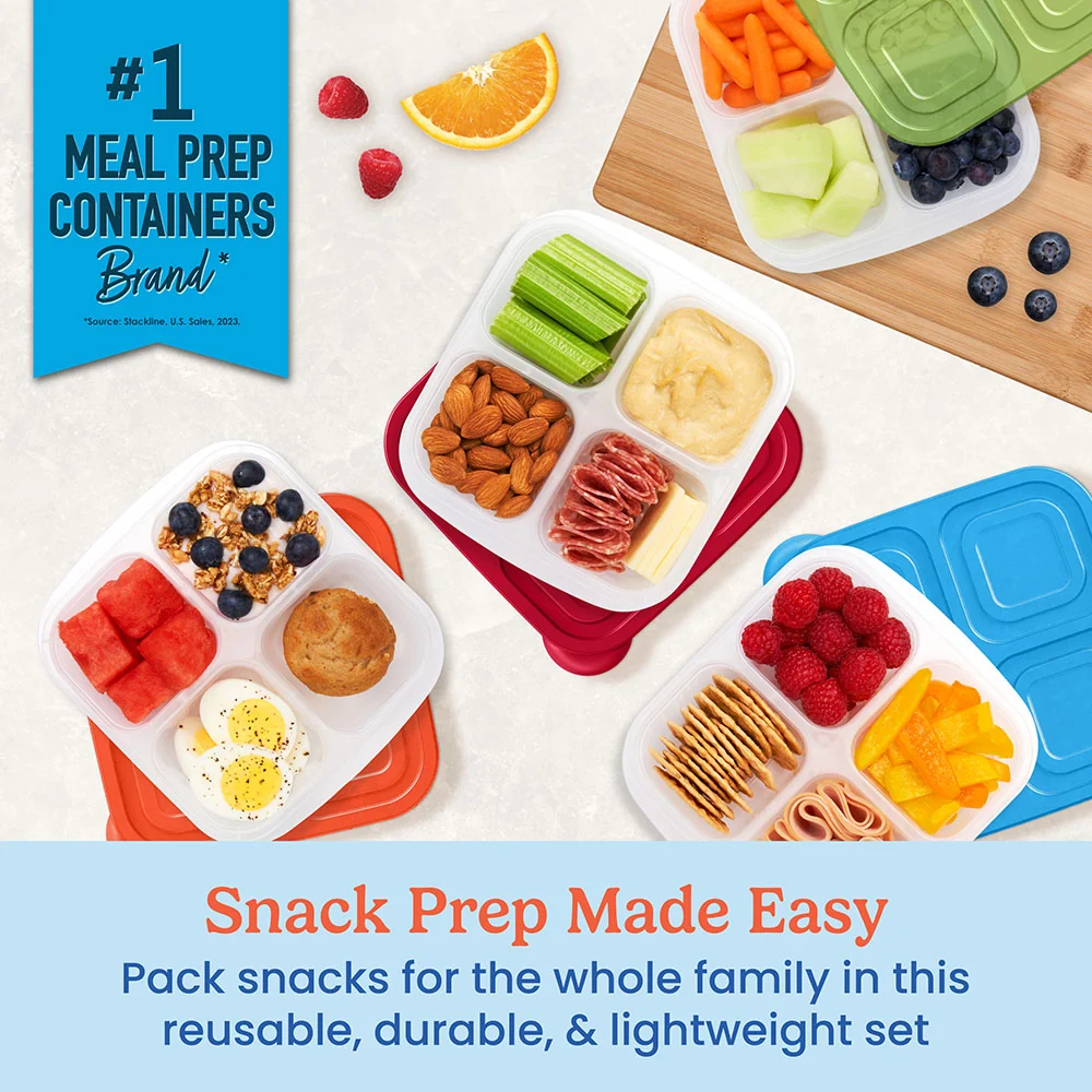 Bentgo Easyboxes 4-Compartment Snack Containers 8-Piece Set - Brights - Image 2