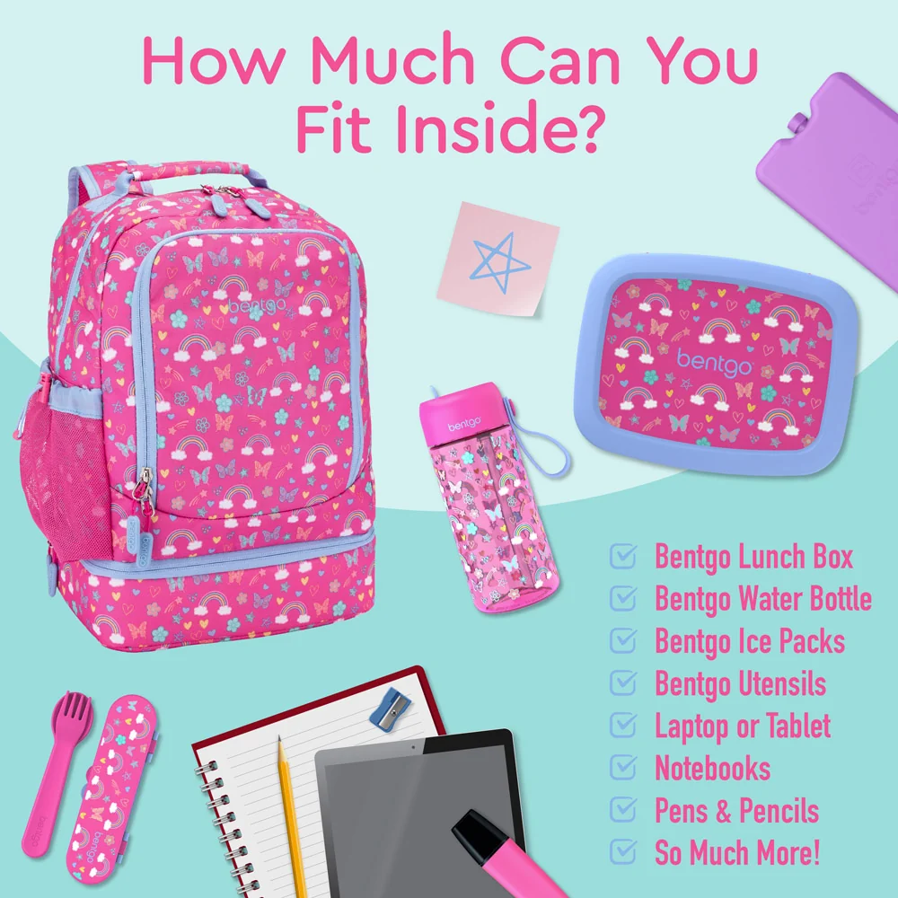 Bentgo Kids Prints 2-in-1 Backpack & Lunch Bag - Bug Buddies - Image 16