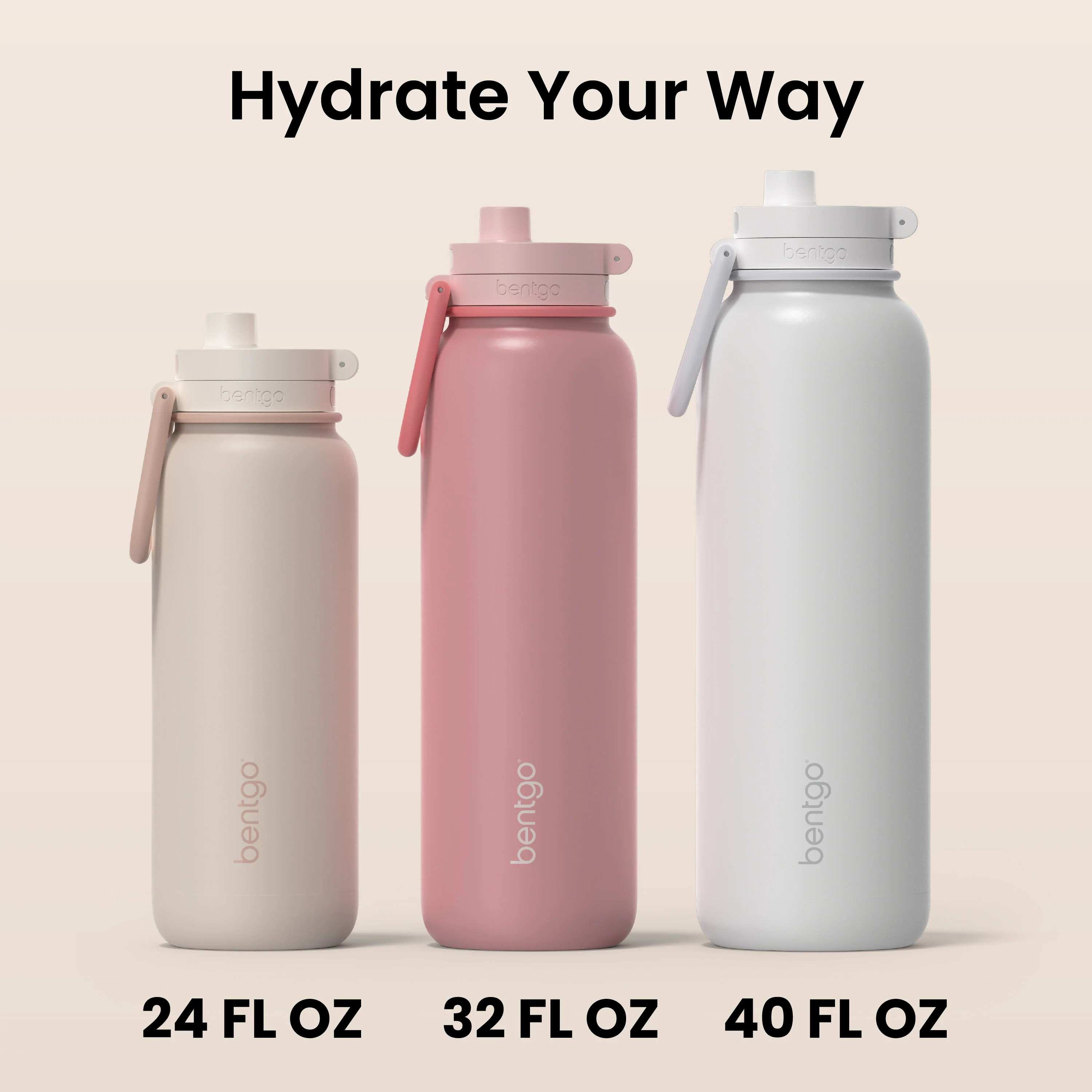 Bentgo Flip 2-in-1 Water Bottle (24 fl oz) - Blushing - Image 39