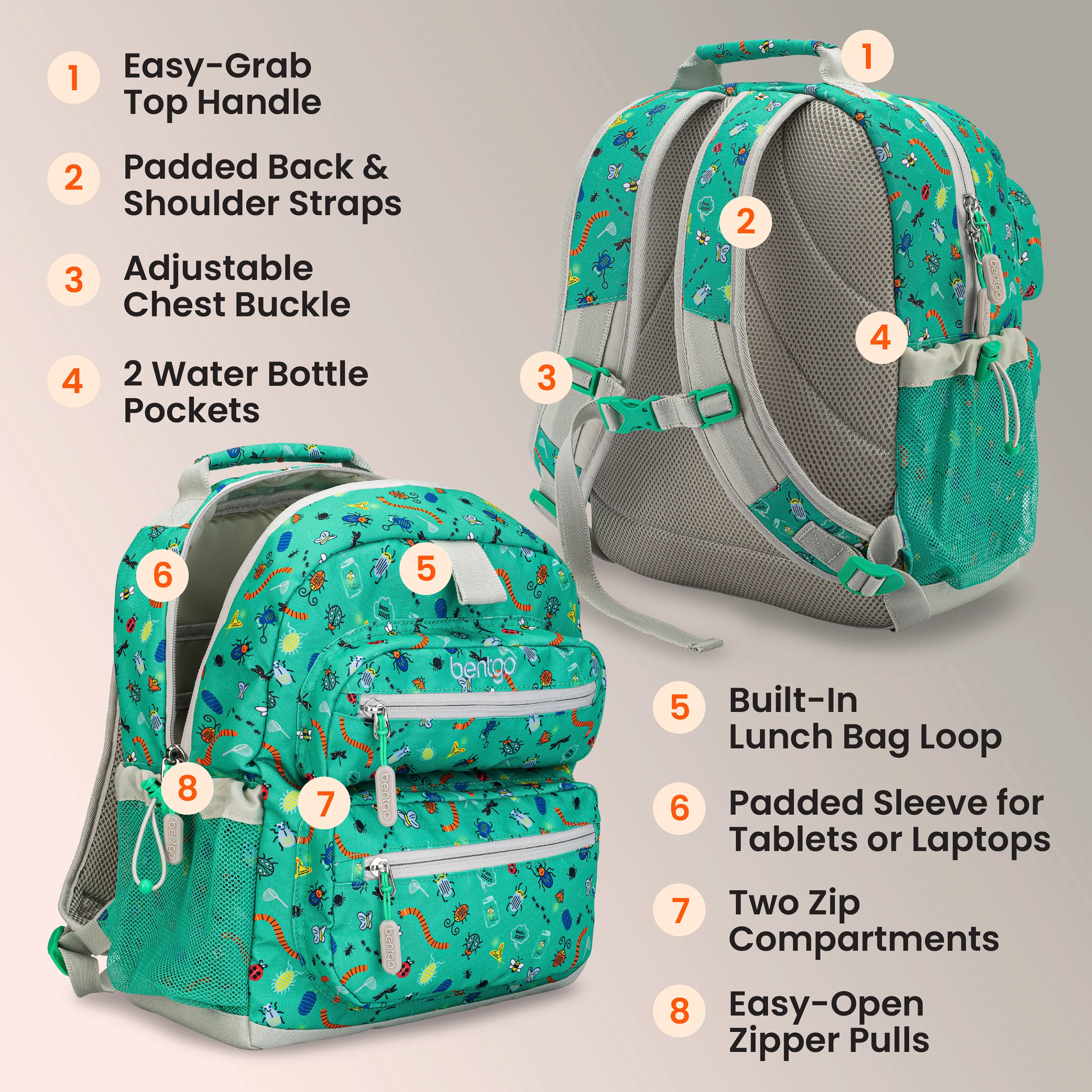 Bentgo Kids Prints Backpack - Sssnakes - Image 47