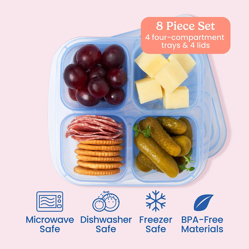 Bentgo Easyboxes 4-Compartment Snack Containers 8-Piece Set - Brights - Image 30