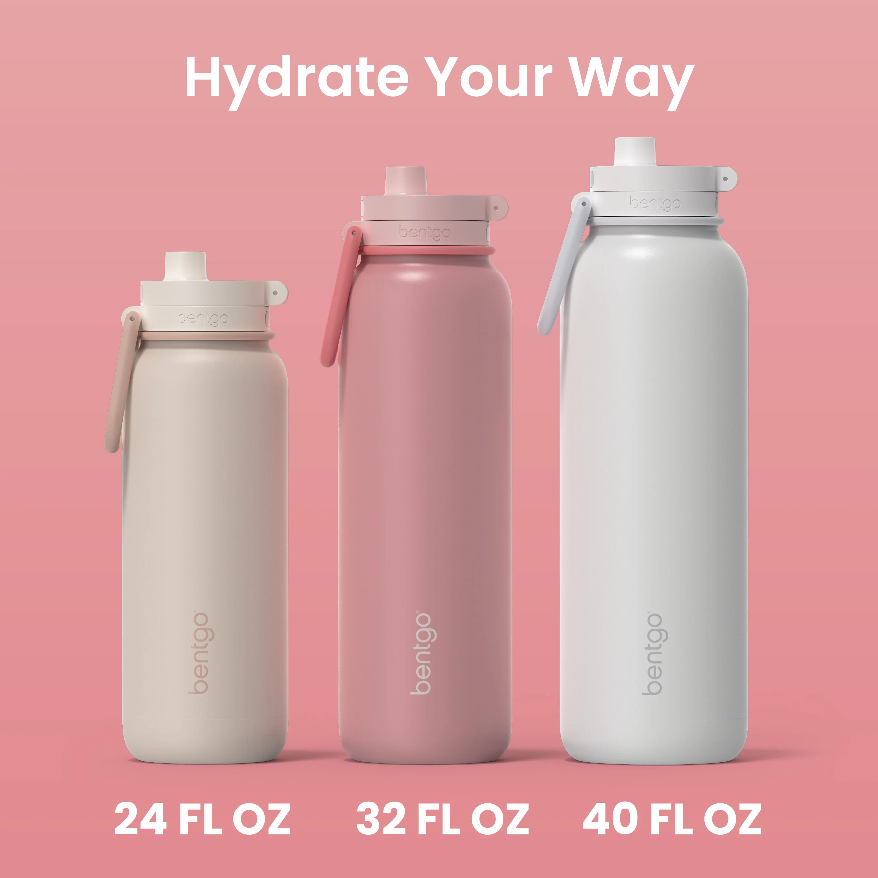 Bentgo Flip 2-in-1 Water Bottle (24 fl oz) - Blushing - Image 31