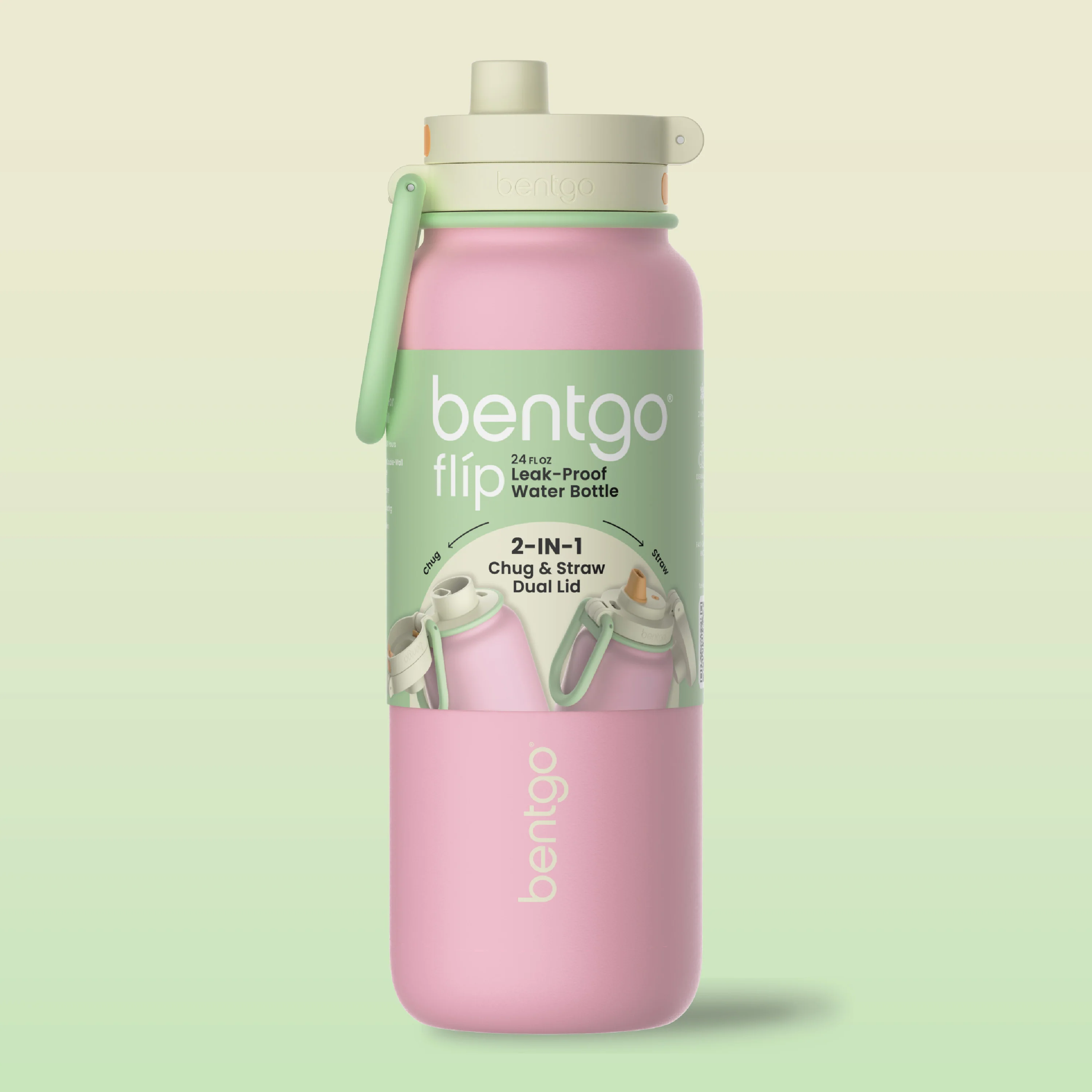 Bentgo Flip 2-in-1 Water Bottle (24 fl oz) - Blushing - Image 64