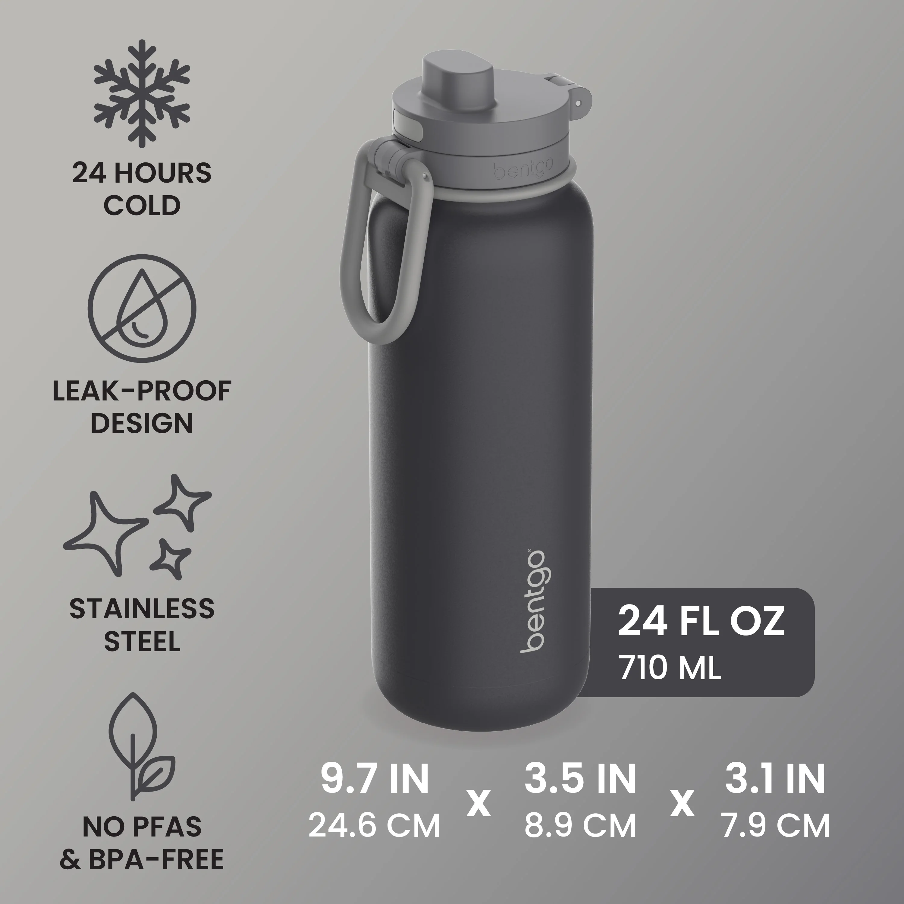 Bentgo Flip 2-in-1 Water Bottle (24 fl oz) - Blushing - Image 75