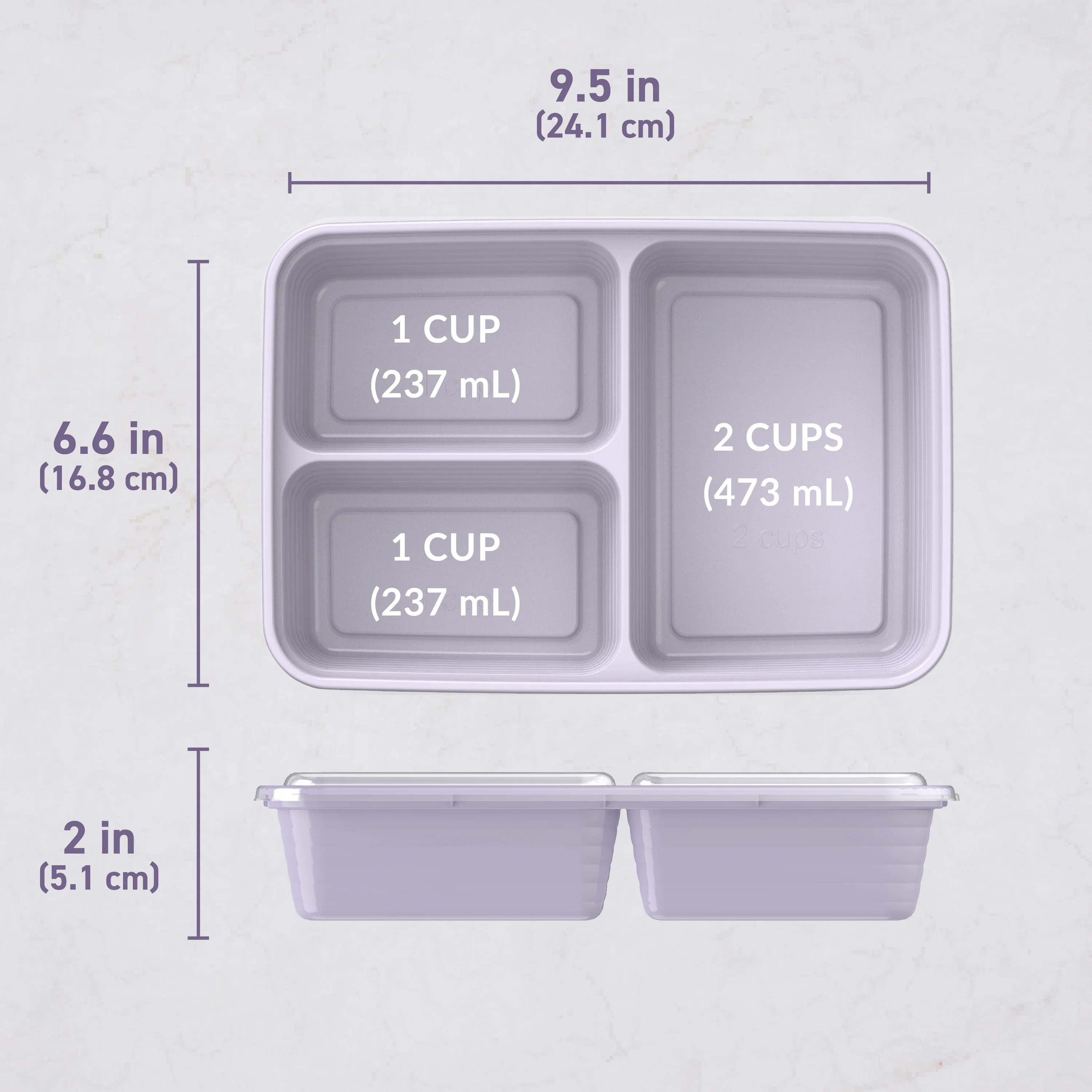 Bentgo Prep 3-Compartment Meal Prep Containers (20-Piece) - Rosette Glitter - Image 7