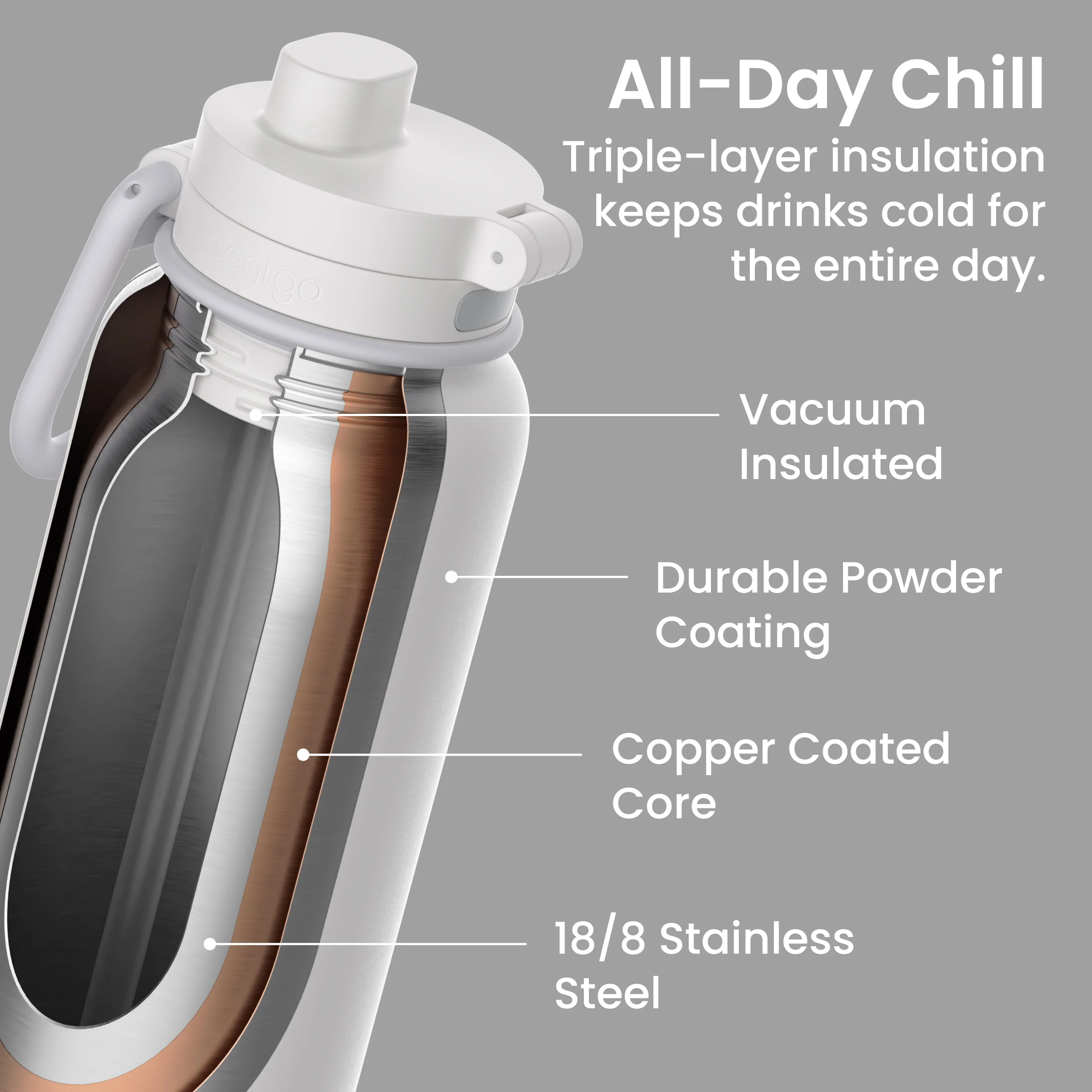 Bentgo Flip 2-in-1 Water Bottle (24 fl oz) - Blushing - Image 20