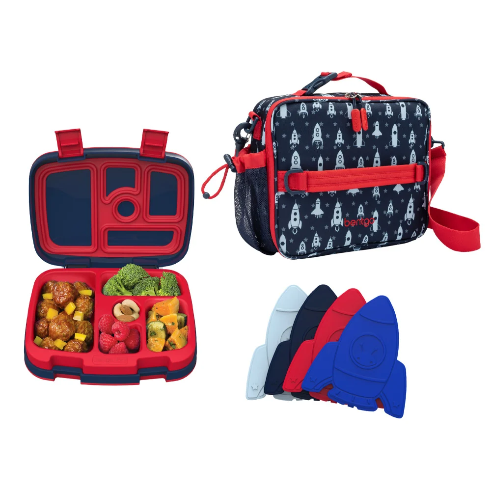 Bentgo Kids Prints Lunch Box, Lunch Bag, & Ice Packs - Mermaid Scales