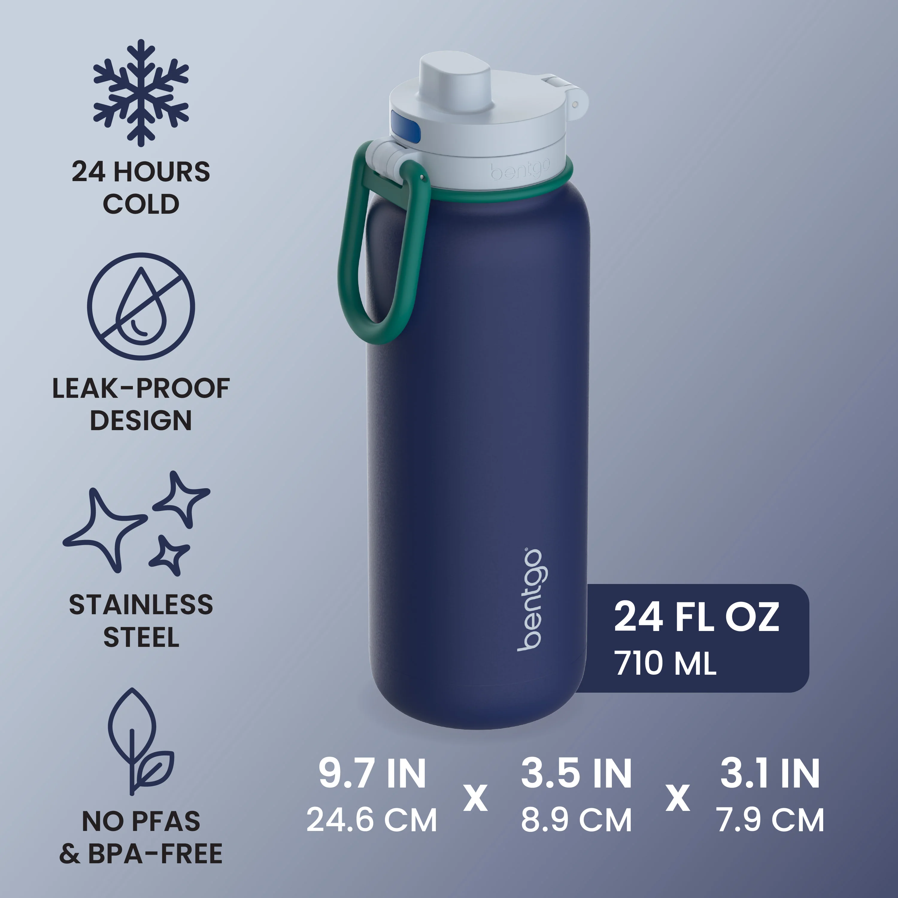 Bentgo Flip 2-in-1 Water Bottle (24 fl oz) - Blushing - Image 51
