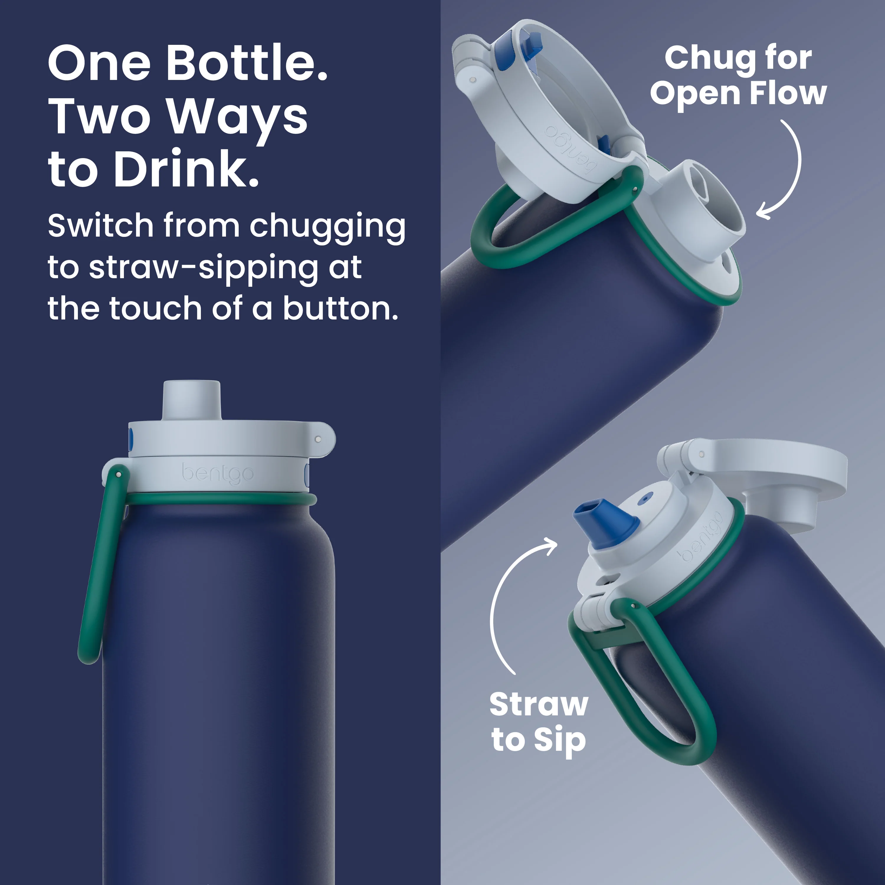 Bentgo Flip 2-in-1 Water Bottle (24 fl oz) - Blushing - Image 50