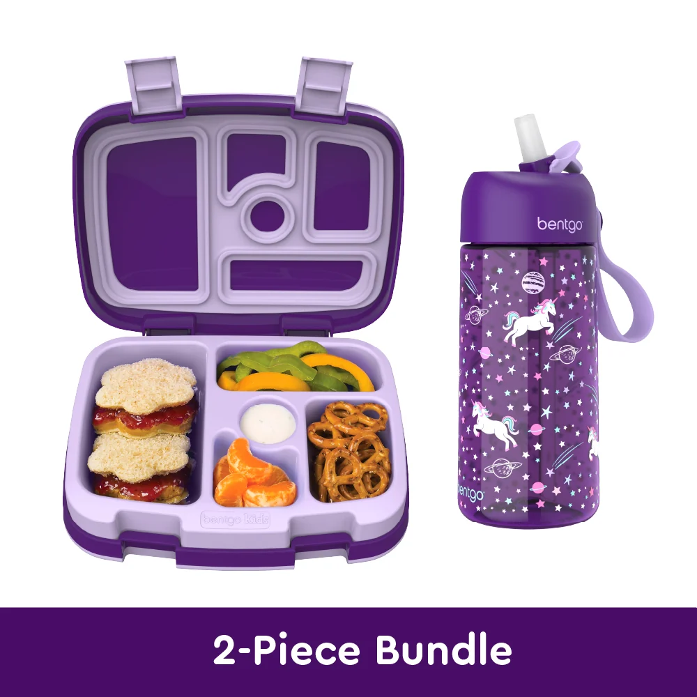 Bentgo Kids Prints Lunch Box & Water Bottle - Dinosaur