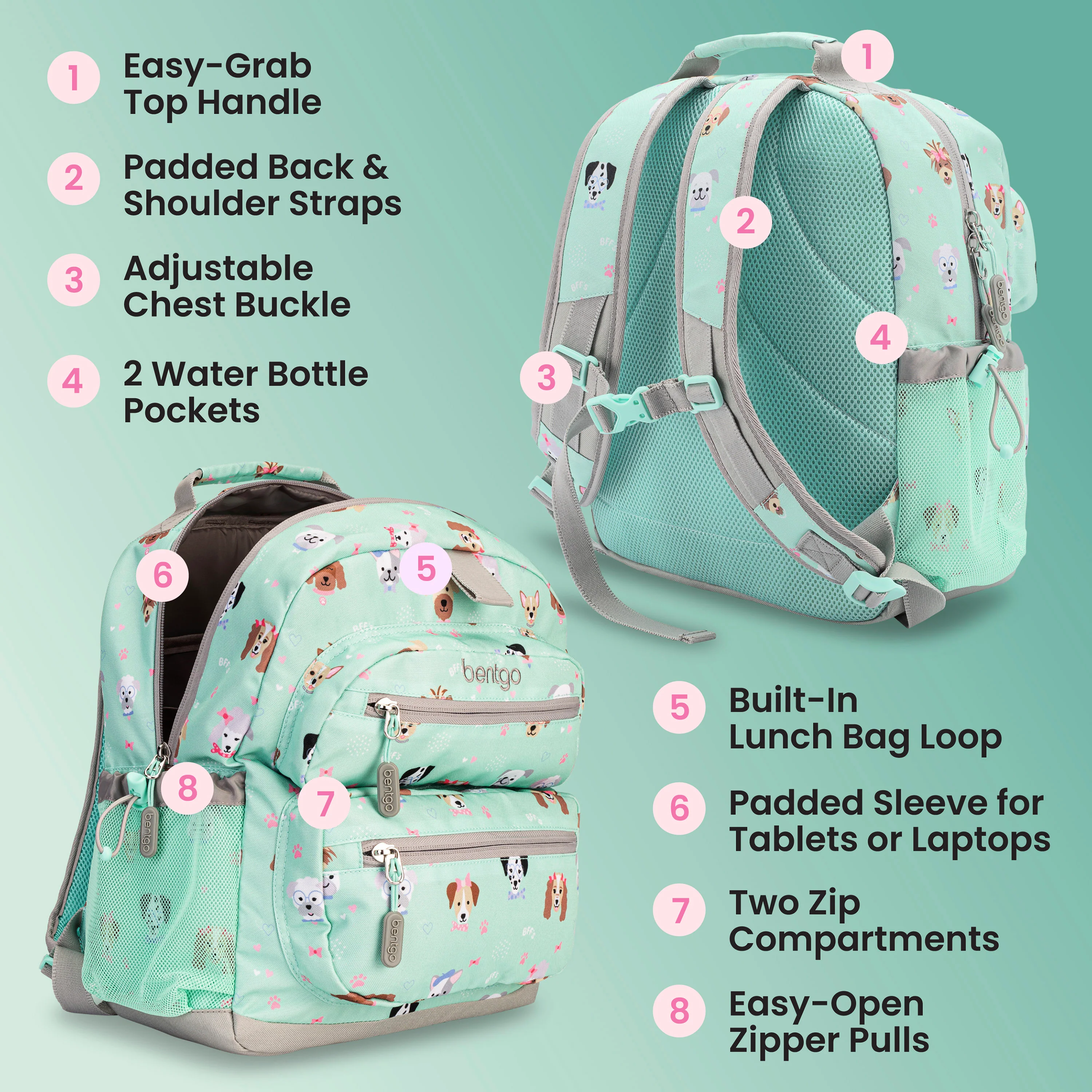Bentgo Kids Prints Backpack - Sssnakes - Image 40