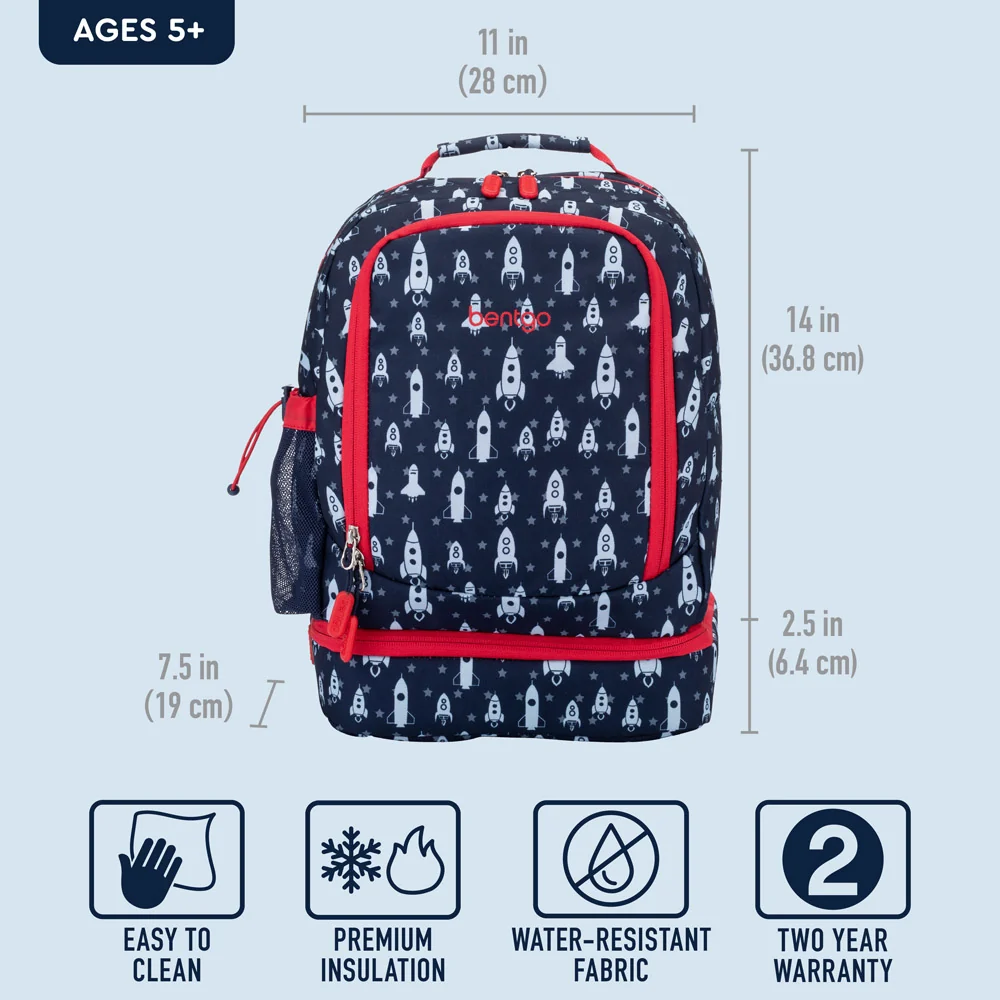 Bentgo Kids Prints 2-in-1 Backpack & Lunch Bag - Bug Buddies - Image 53