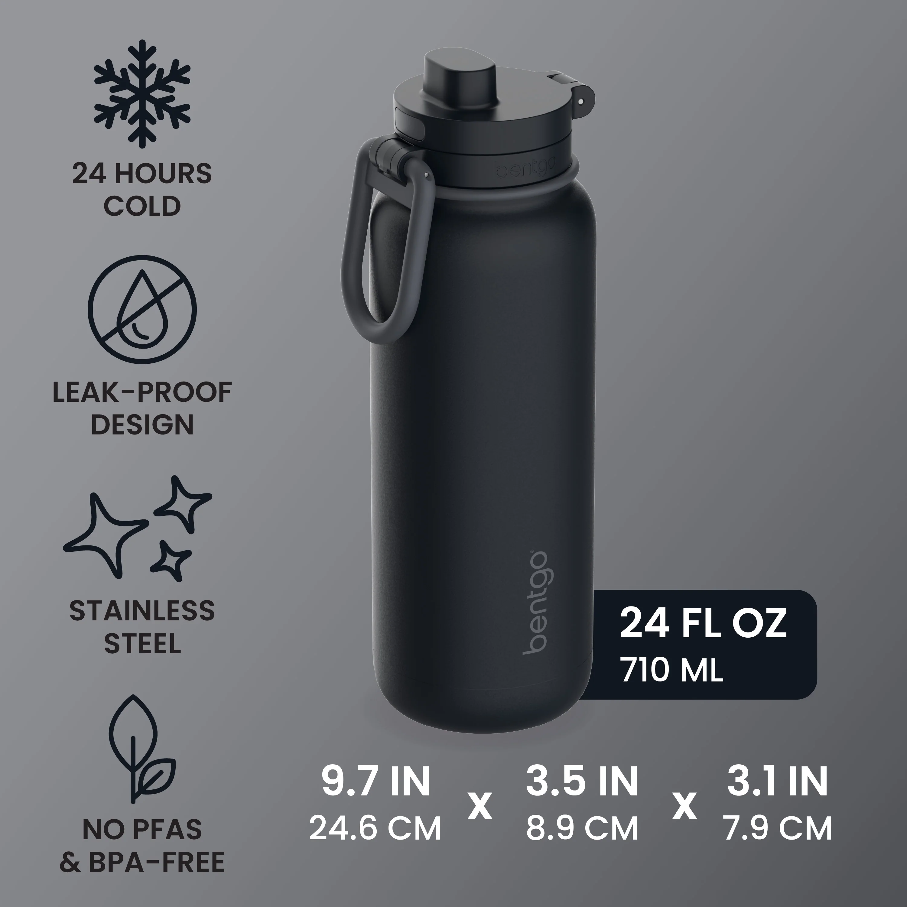 Bentgo Flip 2-in-1 Water Bottle (24 fl oz) - Blushing - Image 11