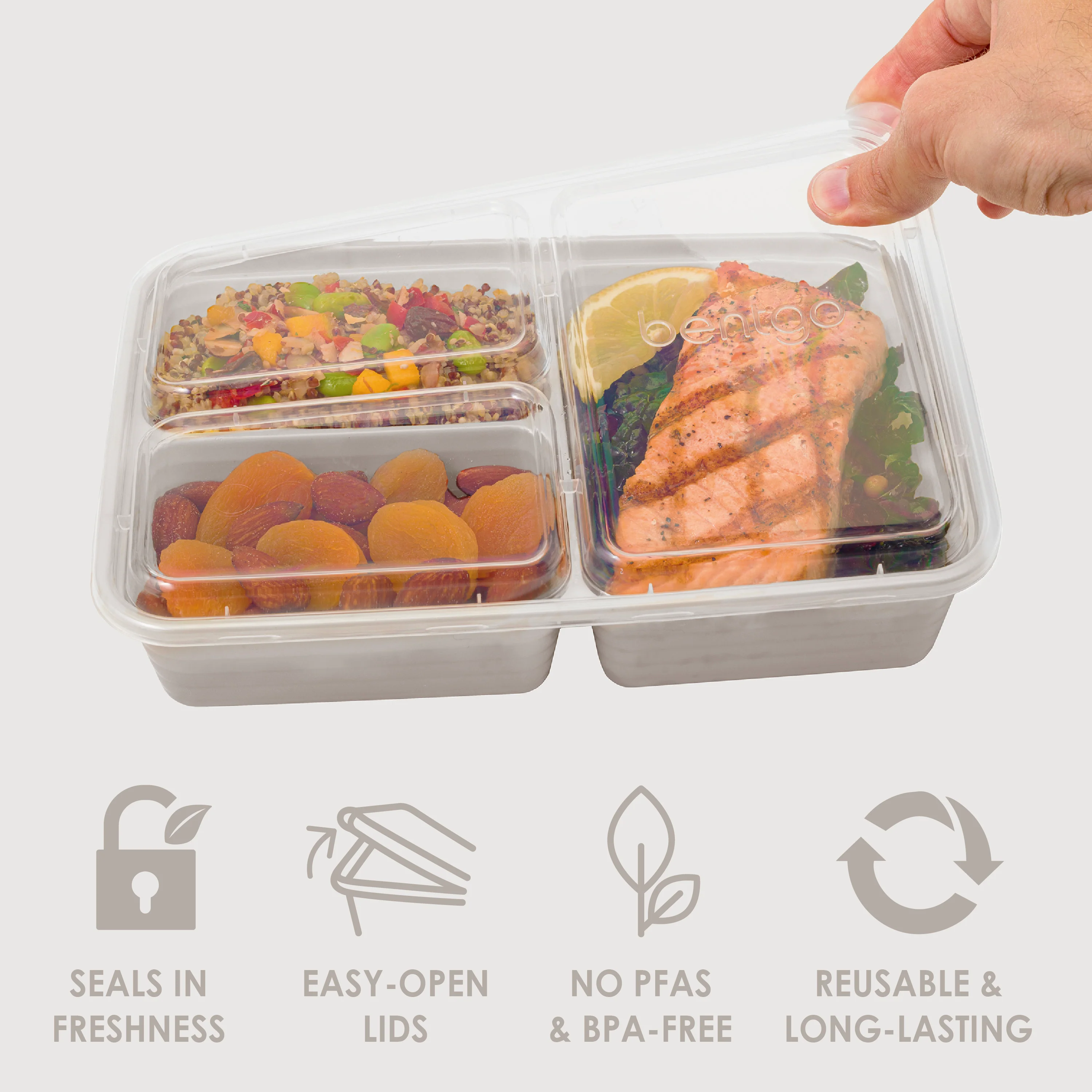 Bentgo Prep 3-Compartment Meal Prep Containers (20-Piece) - Rosette Glitter - Image 28