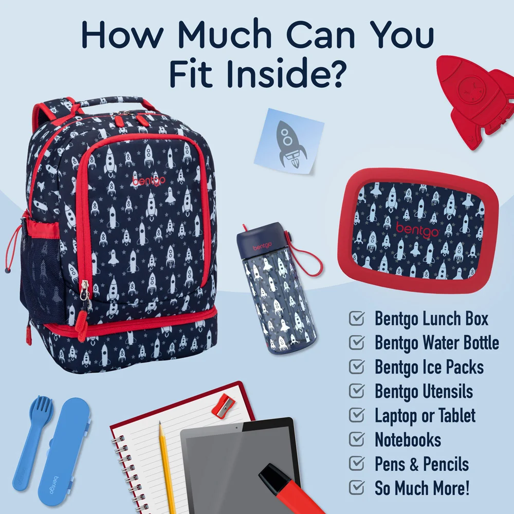 Bentgo Kids Prints 2-in-1 Backpack & Lunch Bag - Bug Buddies - Image 52