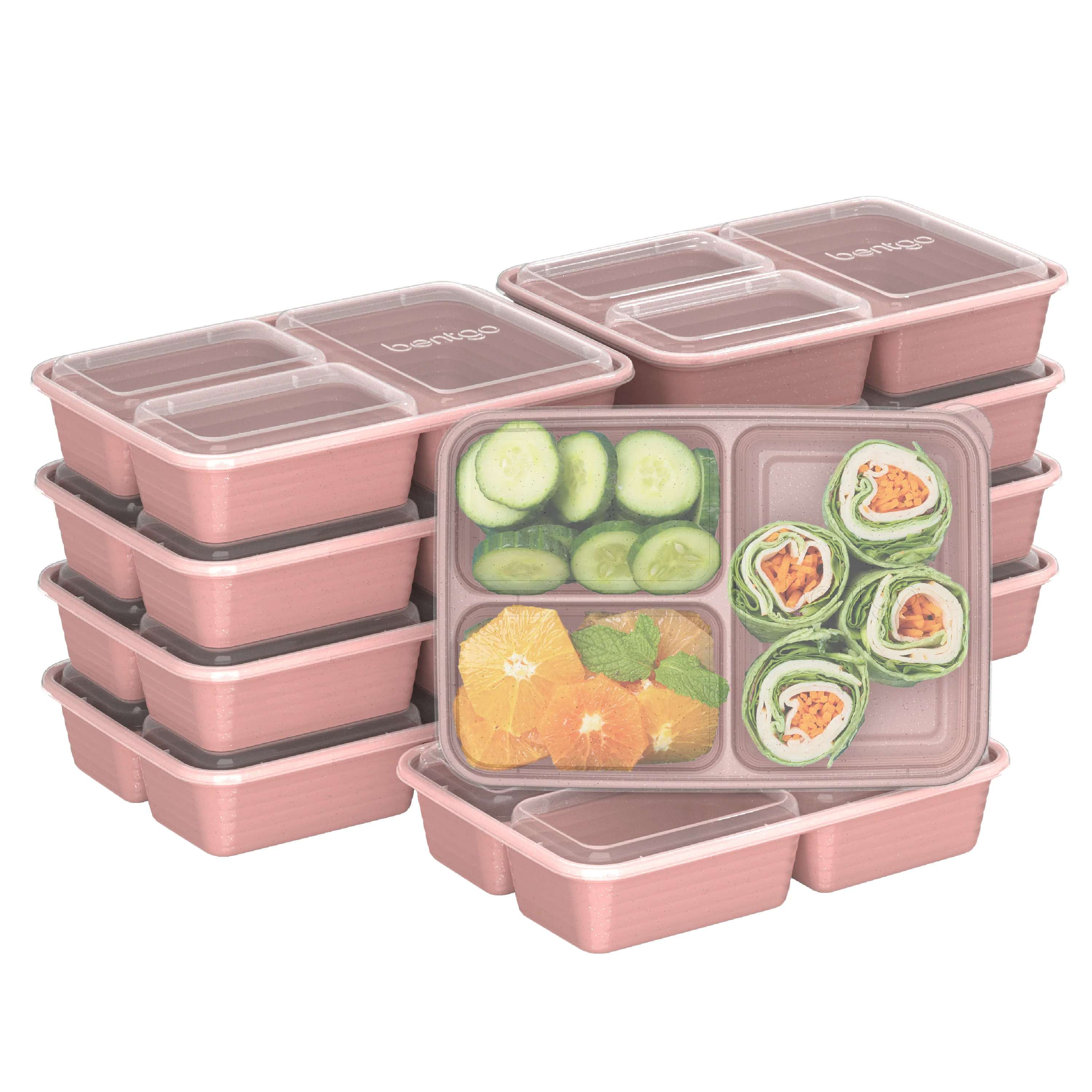 Bentgo Prep 3-Compartment Meal Prep Containers (20-Piece) - Rosette Glitter - Image 33