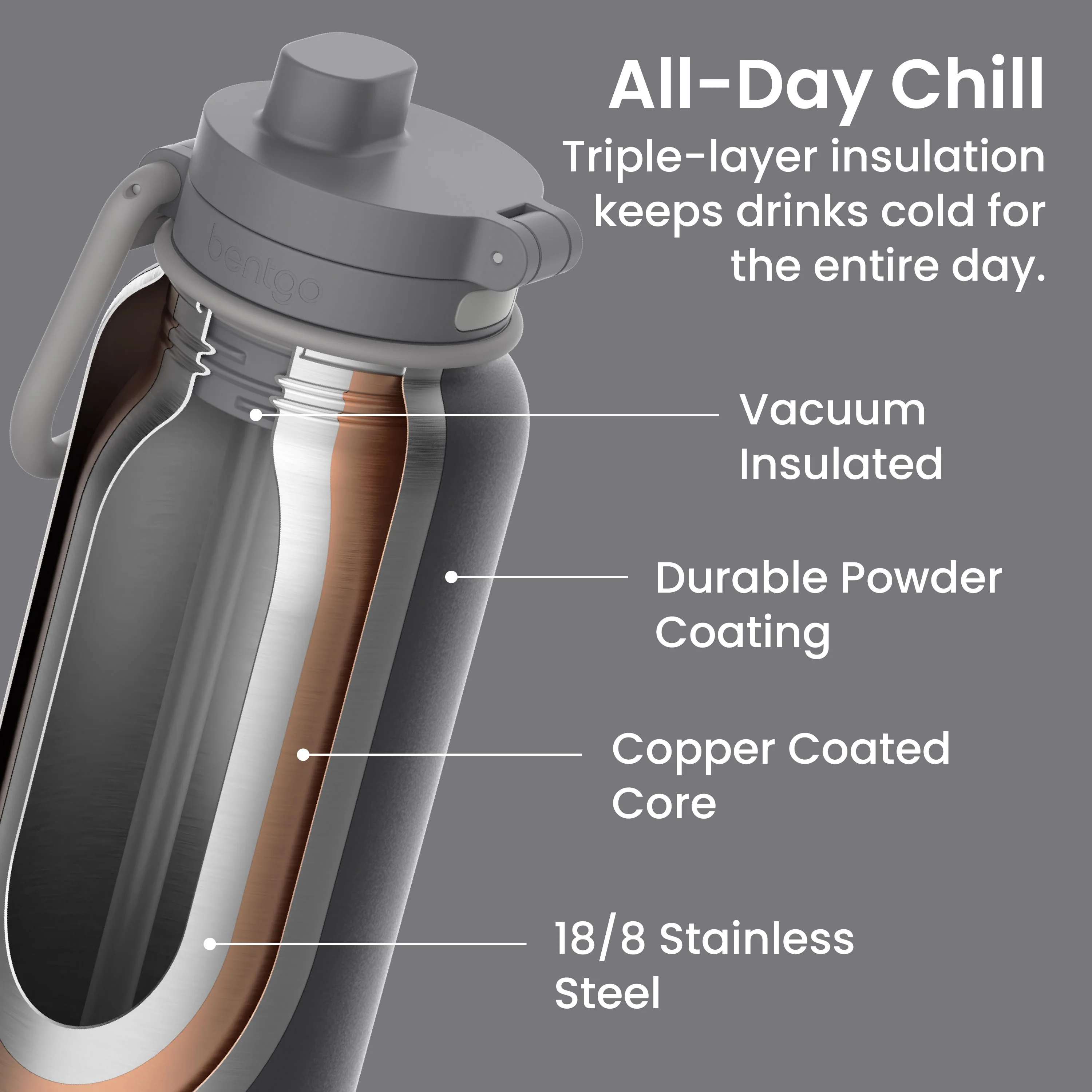 Bentgo Flip 2-in-1 Water Bottle (24 fl oz) - Blushing - Image 76