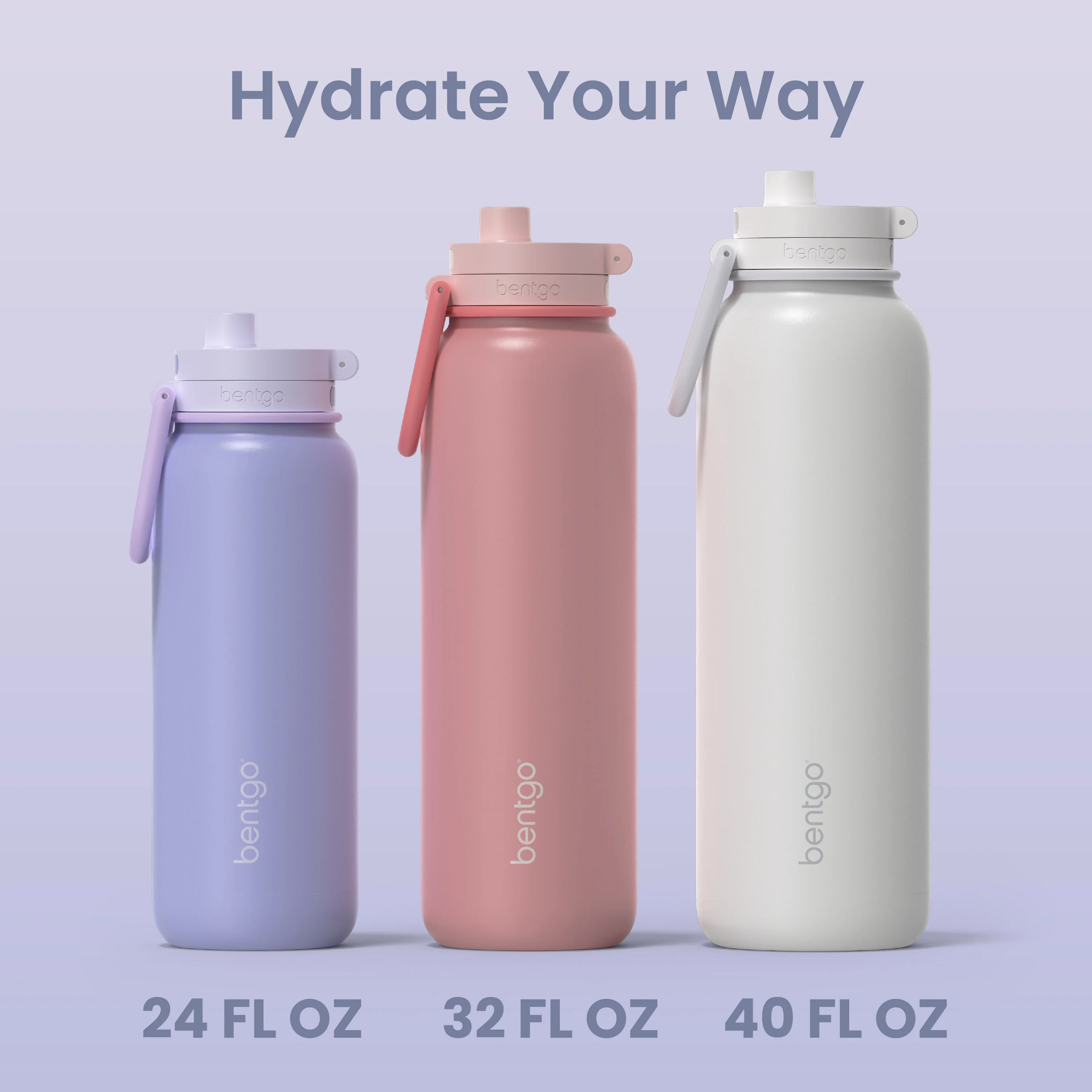 Bentgo Flip 2-in-1 Water Bottle (24 fl oz) - Blushing - Image 47