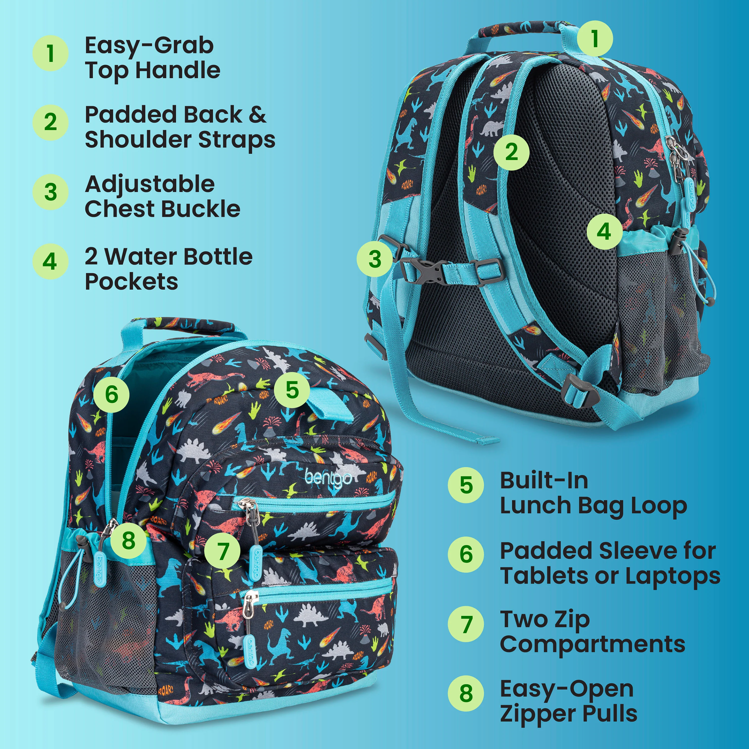 Bentgo Kids Prints Backpack - Sssnakes - Image 19