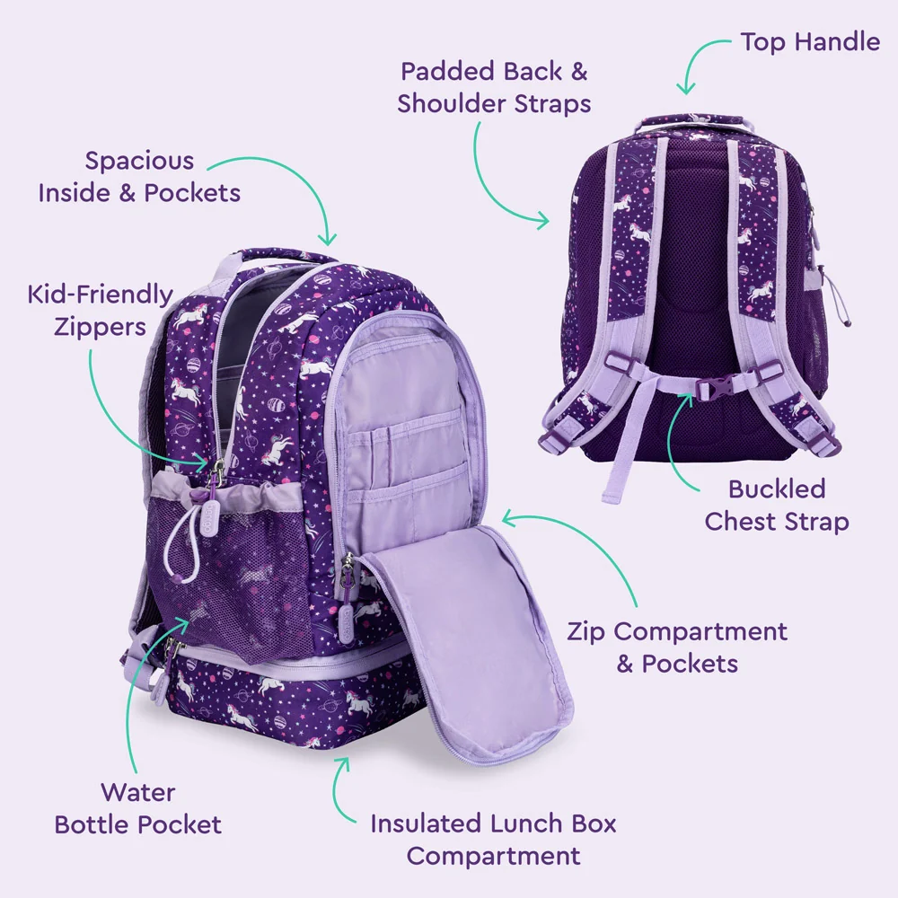 Bentgo Kids Prints 2-in-1 Backpack & Lunch Bag - Bug Buddies - Image 3