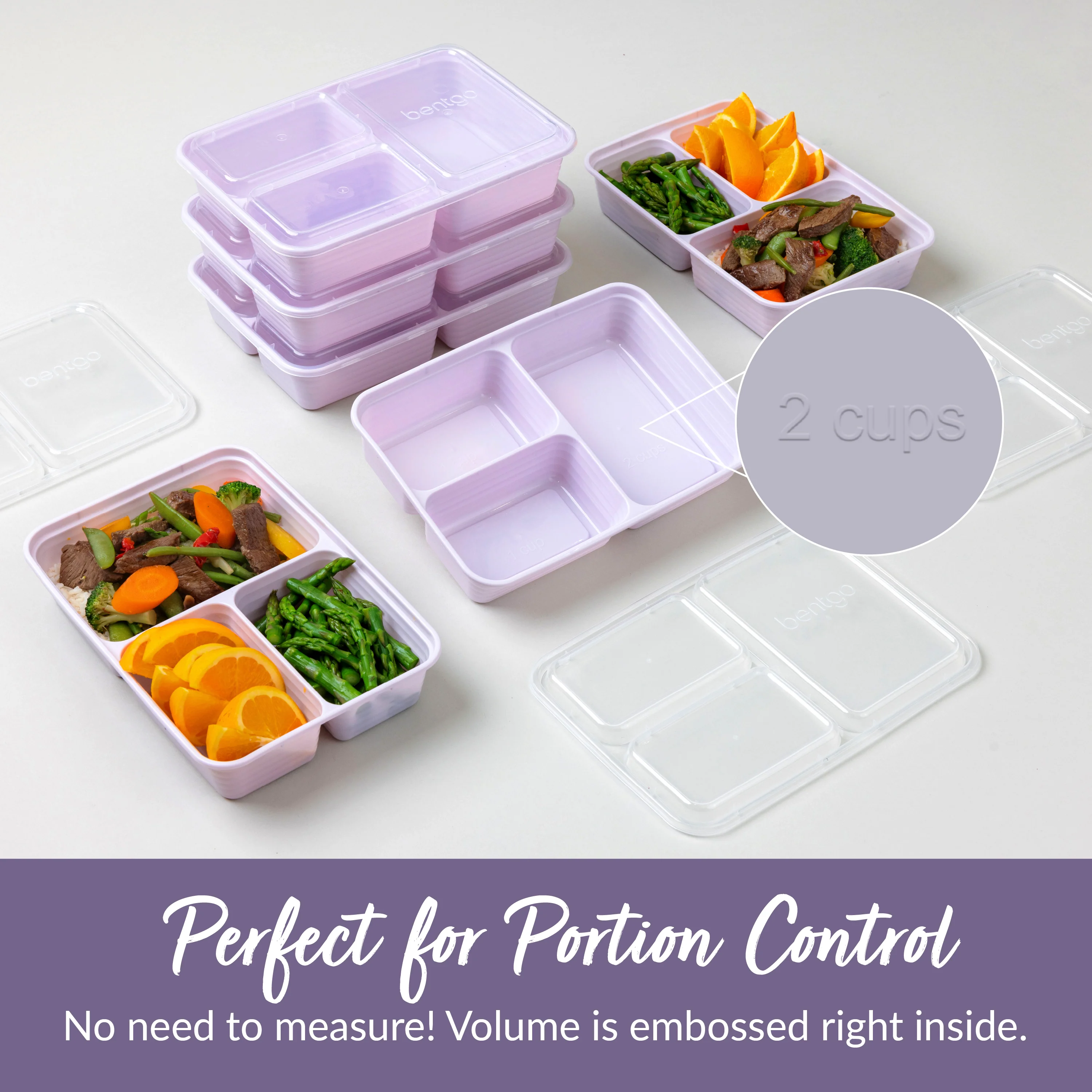 Bentgo Prep 3-Compartment Meal Prep Containers (20-Piece) - Rosette Glitter - Image 6