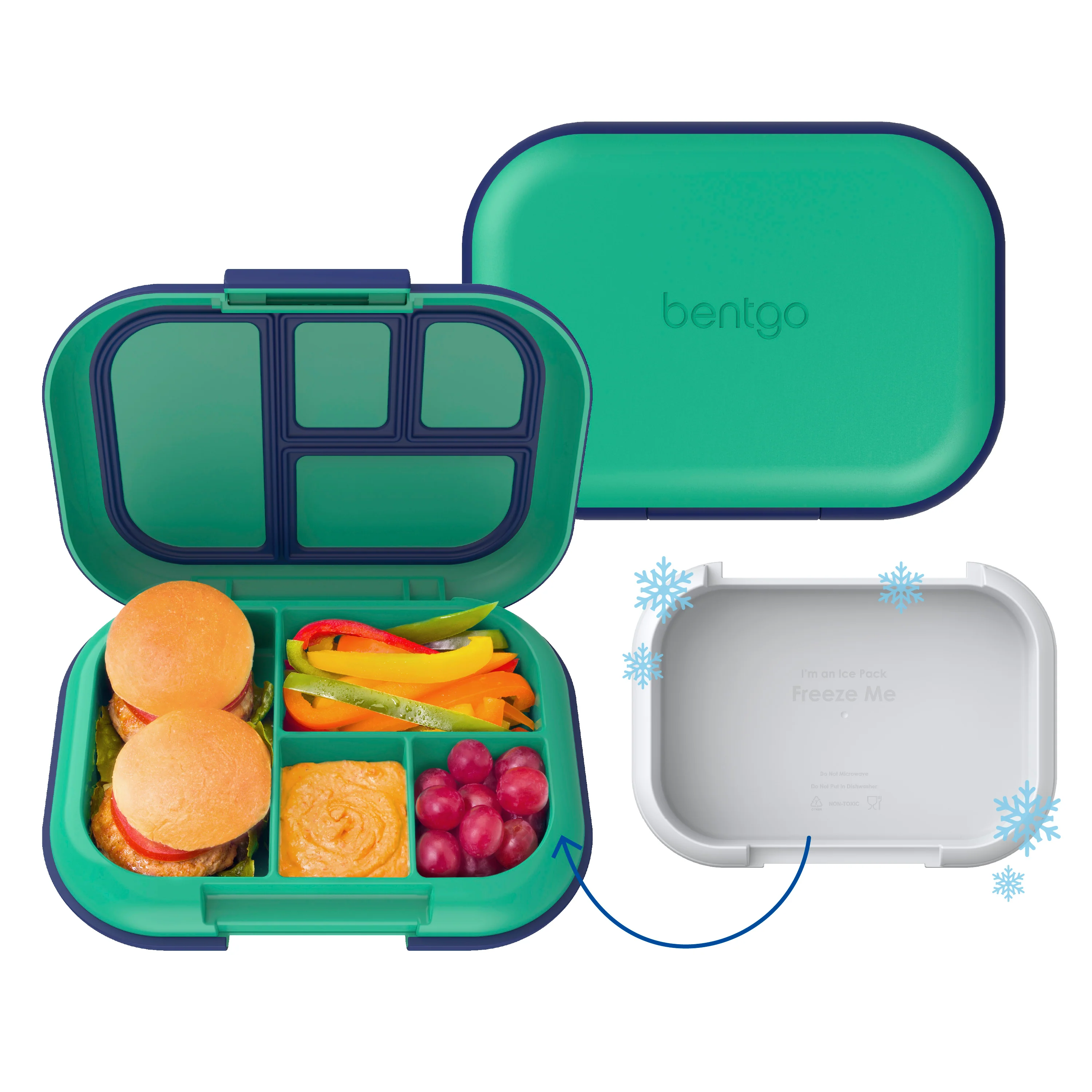Bentgo Chill Kids Lunch Box (2-Pack) - Green/Navy