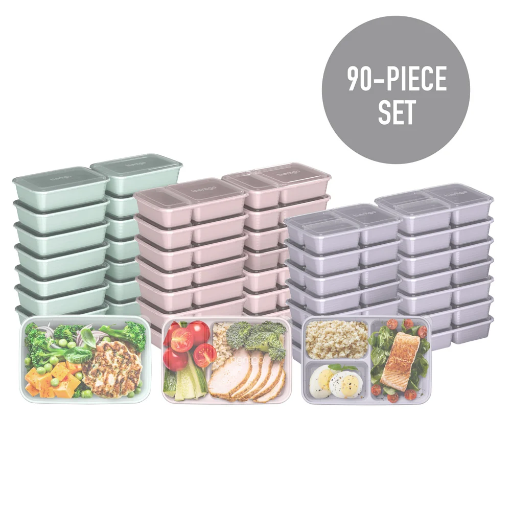 Bentgo Prep 90-Piece Meal Prep Kit - Blue Mist