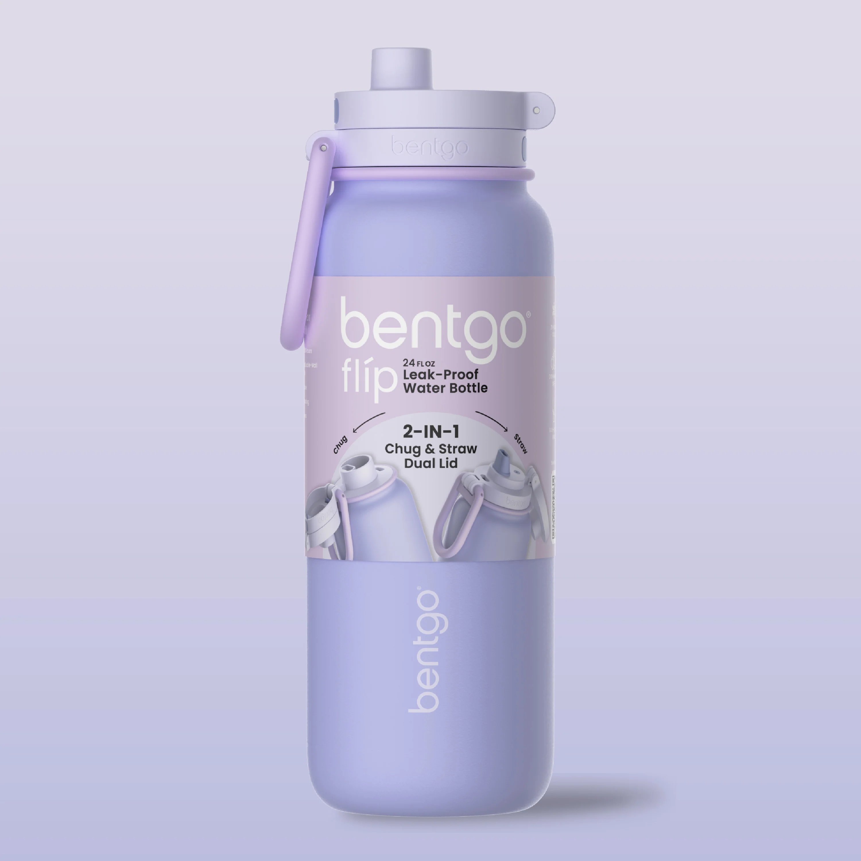 Bentgo Flip 2-in-1 Water Bottle (24 fl oz) - Blushing - Image 48