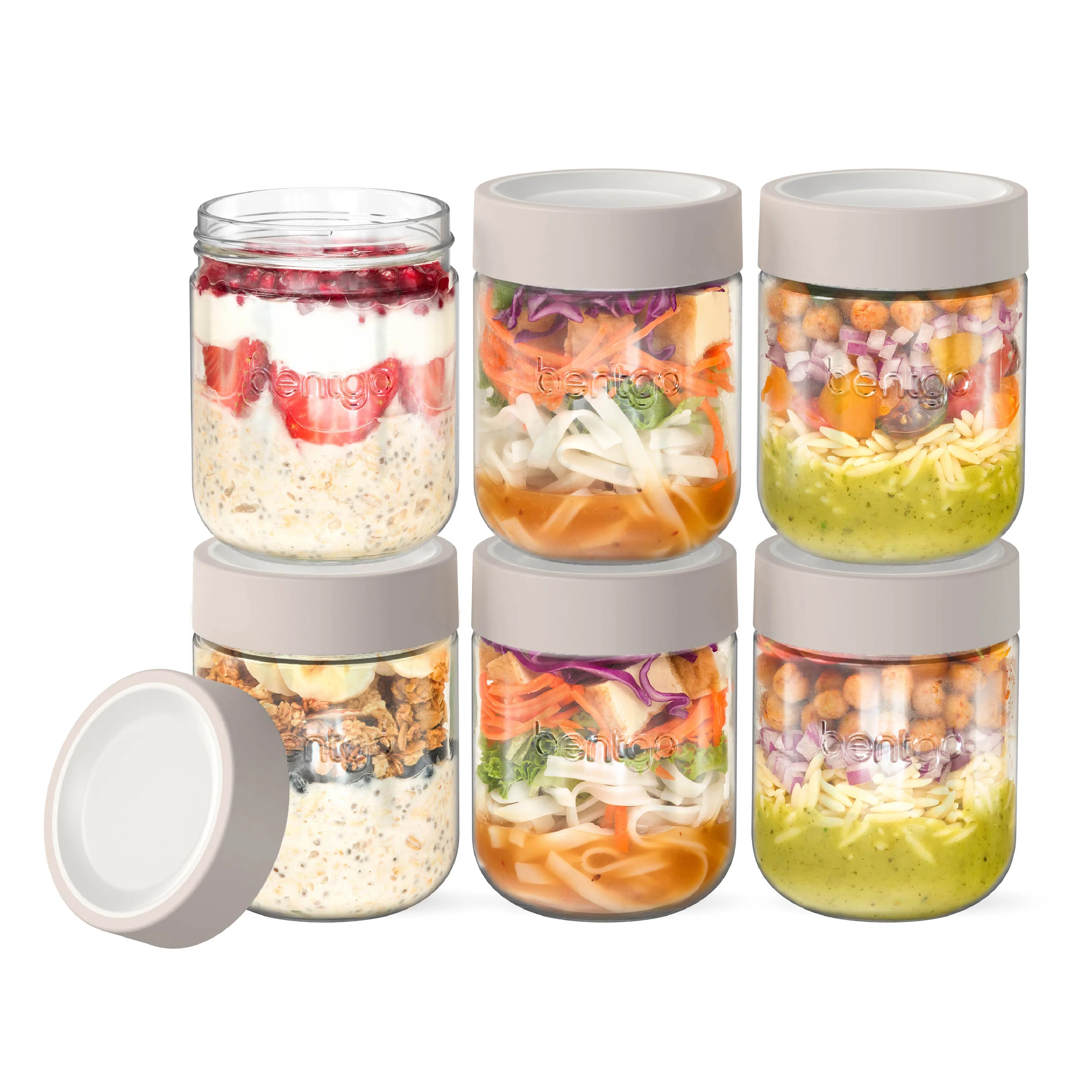Bentgo Leak-Proof Glass Food Jars (16 fl oz Jars) - Moondust