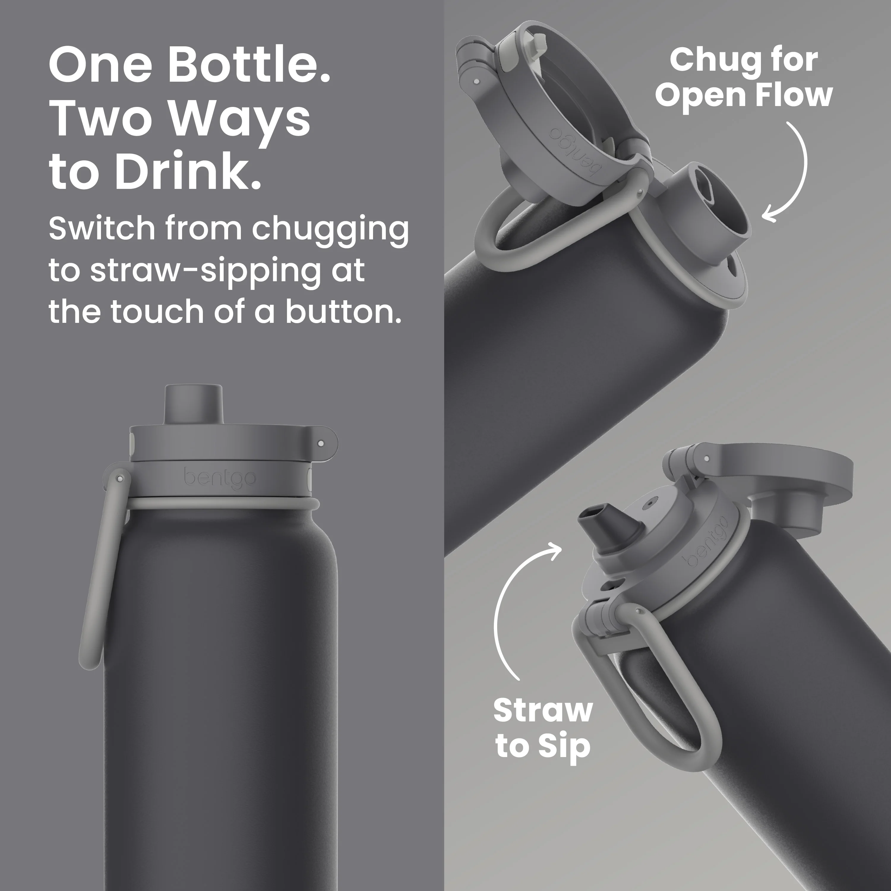 Bentgo Flip 2-in-1 Water Bottle (24 fl oz) - Blushing - Image 74