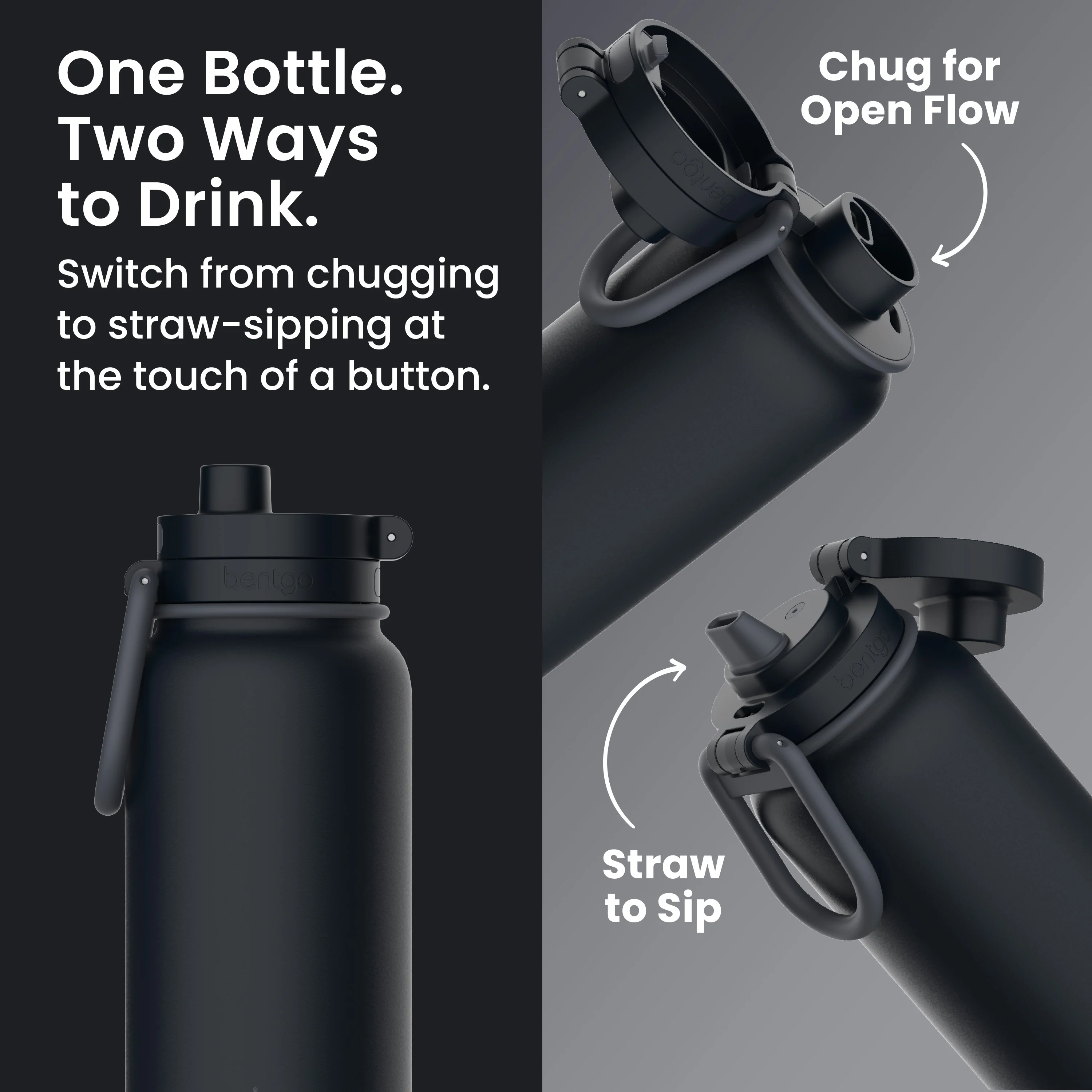 Bentgo Flip 2-in-1 Water Bottle (24 fl oz) - Blushing - Image 10