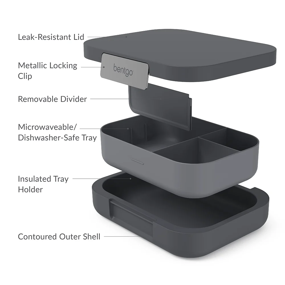 Bentgo Modern Lunch Box & Snack Cup - Dark Gray - Image 6