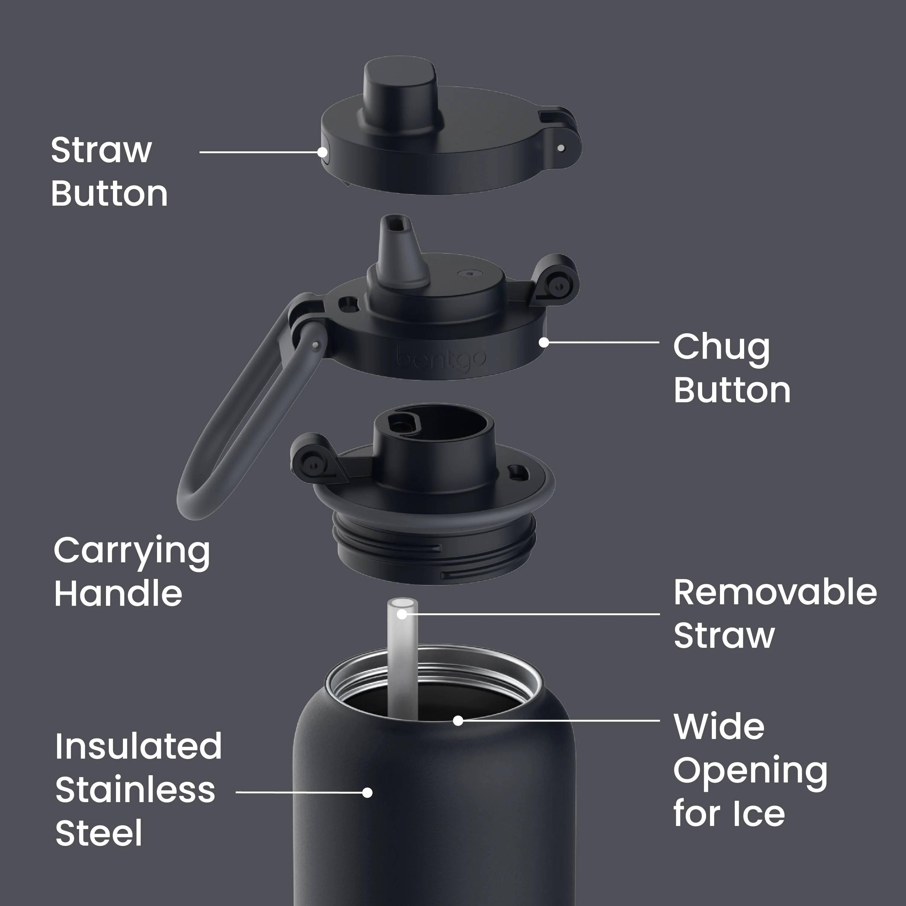 Bentgo Flip 2-in-1 Water Bottle (24 fl oz) - Blushing - Image 14