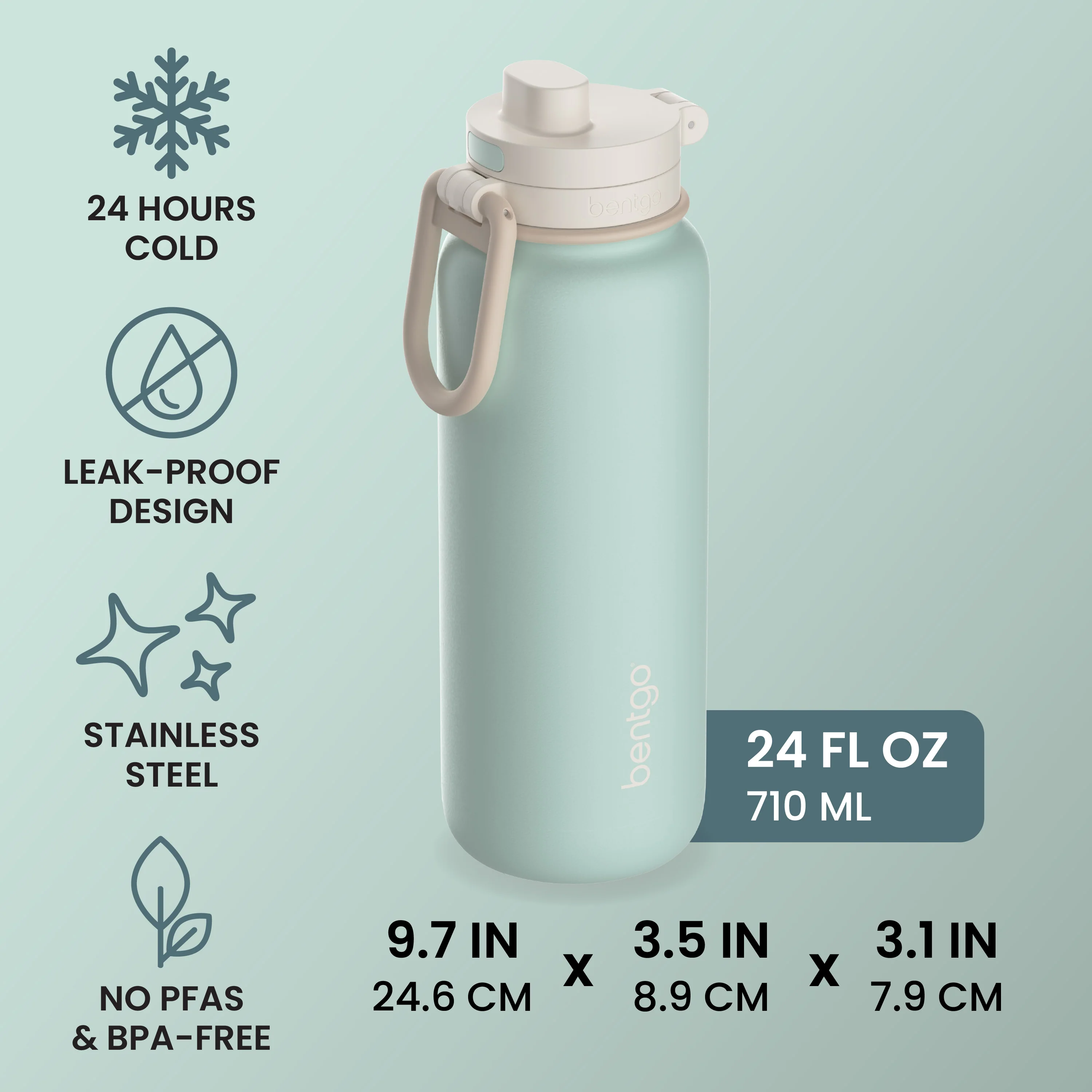 Bentgo Flip 2-in-1 Water Bottle (24 fl oz) - Blushing - Image 67