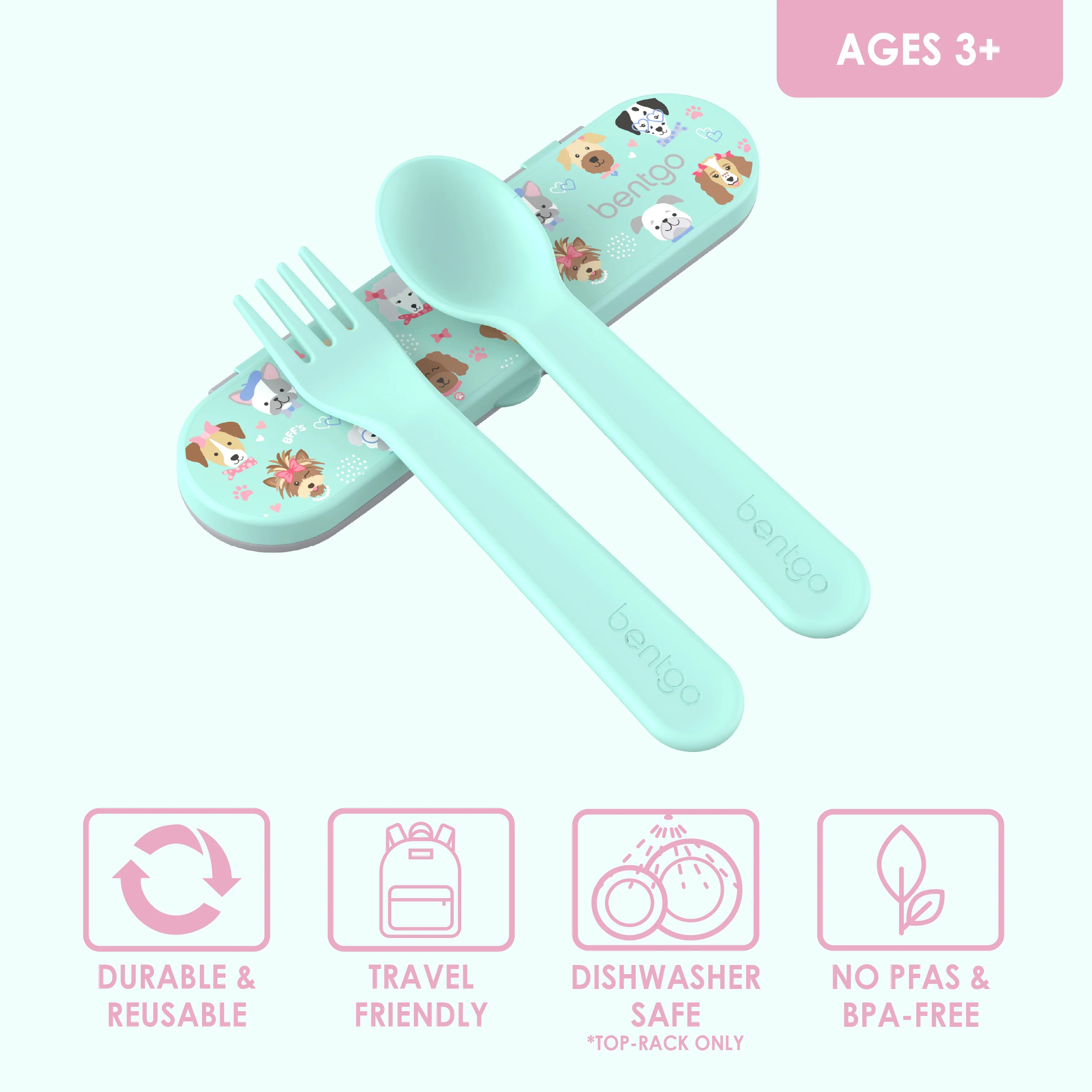 Bentgo Kids Utensil Set - Puppy Love - Image 59
