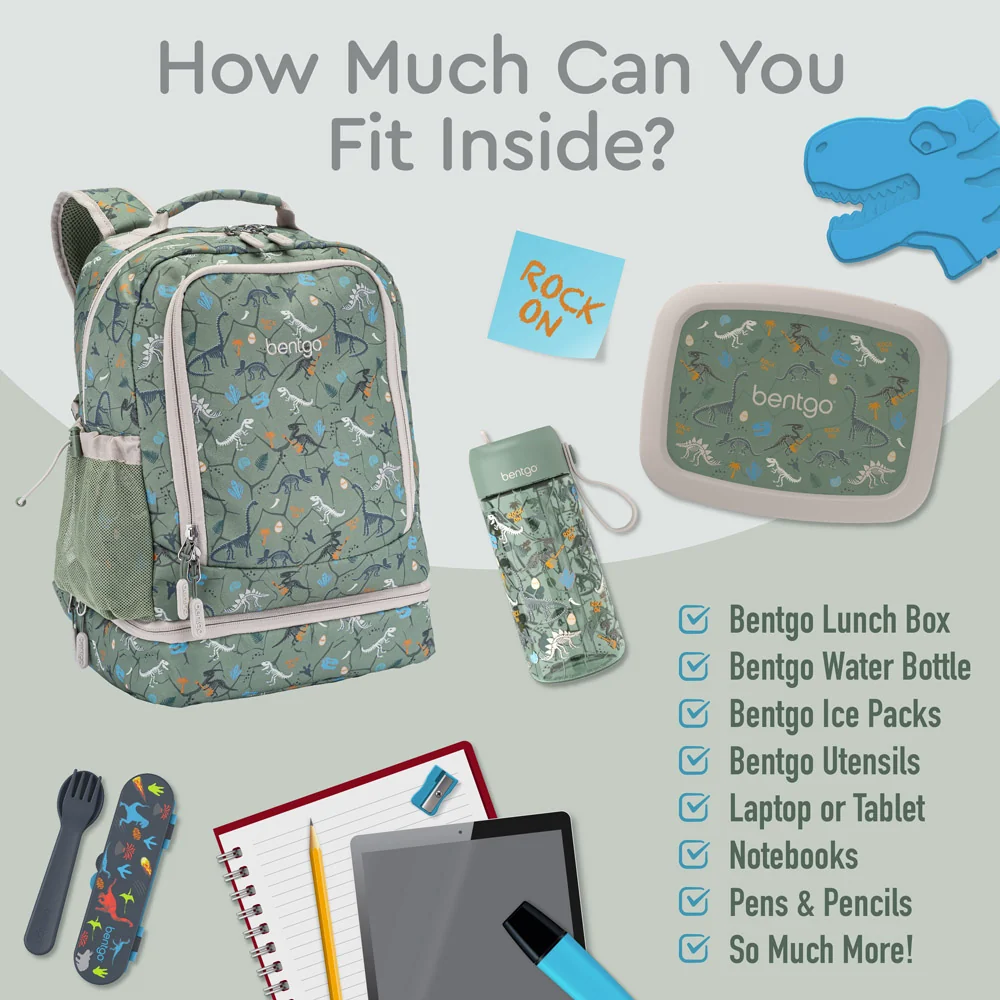 Bentgo Kids Prints 2-in-1 Backpack & Lunch Bag - Bug Buddies - Image 40